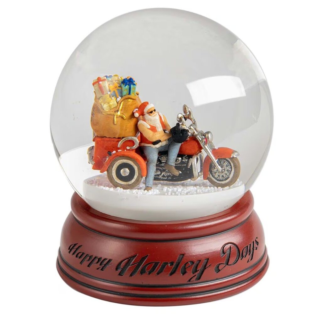 Harley-Davidson 2025 Biker Santa Glass Holiday Snowglobe Sculpted & Hand Painted - Picture 8 of 8